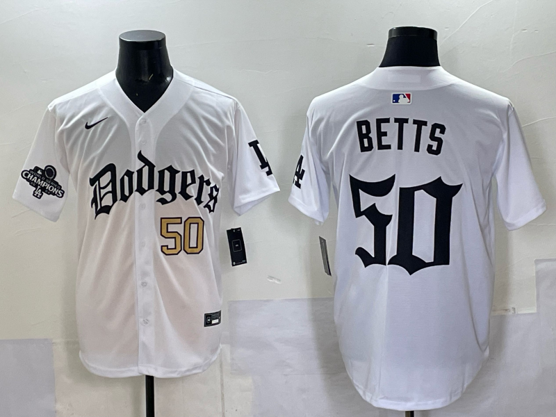 Men Los Angeles Dodgers #50 Betts white Nike 2025 MLB jersey 004->los angeles dodgers->MLB Jersey